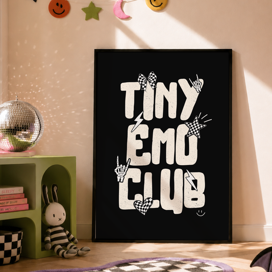 Tiny Emo Club Nursery Print | Alternative Nursery Wall Art | Elder Emo Baby Decor | Rock Baby Room Gift