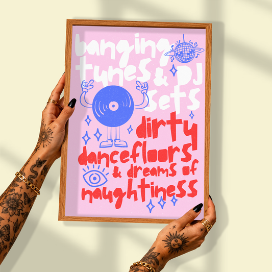 Banging Tunes & DJ Sets Print | Indie Disco Collection | Indie Music Inspired Wall Art | Festival & Gig Lover Gift | Dopamine Decor |