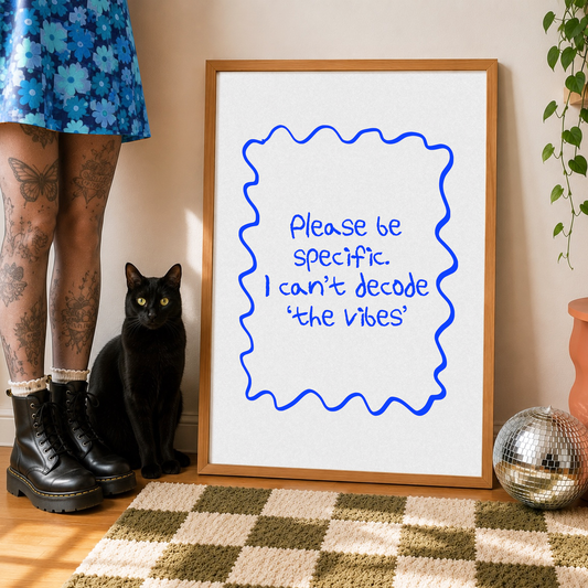 I Can't Decode The Vibes Print | ADHD & Autism Wall Art | Neurodivergent Decor