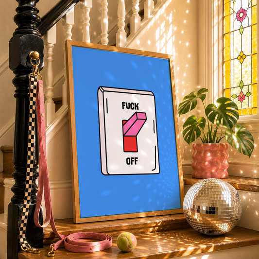 Funny Fuck Off Light Switch Print | Sarcastic Wall Art | ADHD & Introvert Home Decor