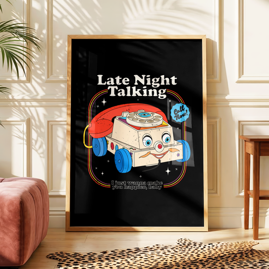 Late Night Talking Print | Harry Styles Inspired Wall Art | Retro Phone Print | Dopamine Decor