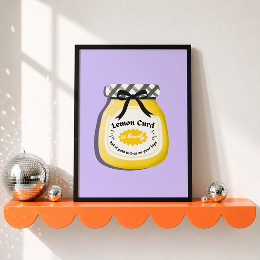 Bob Mortimer Inspired Lemon Curd Print | Funny Kitchen Wall Art | British Comedy Print | Colourful Kitchen Decor