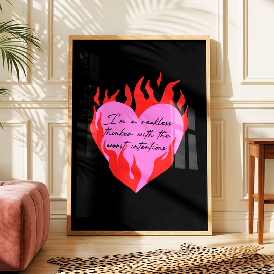 Reckless Thinker Print | Alternative Wall Art | Pop Punk Inspired Decor
