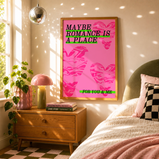 Maybe Romance Is A Place For You & Me Print | Fontaines D.C. Inspired Wall Art | Alternative Couple Gift | Sad Disco Club