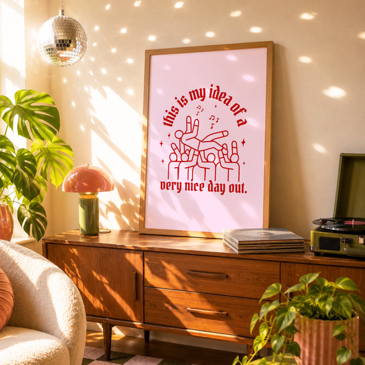 This Is My Idea of a Very Nice Day Out Print | Gary Barlow Meme Wall Art | Funny Concert Poster | Pop Culture Decor
