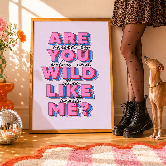 Are You Wild Like Me? Print | Wolf Alice Inspired Wall Art | Alternative Music Print | Dopamine Decor
