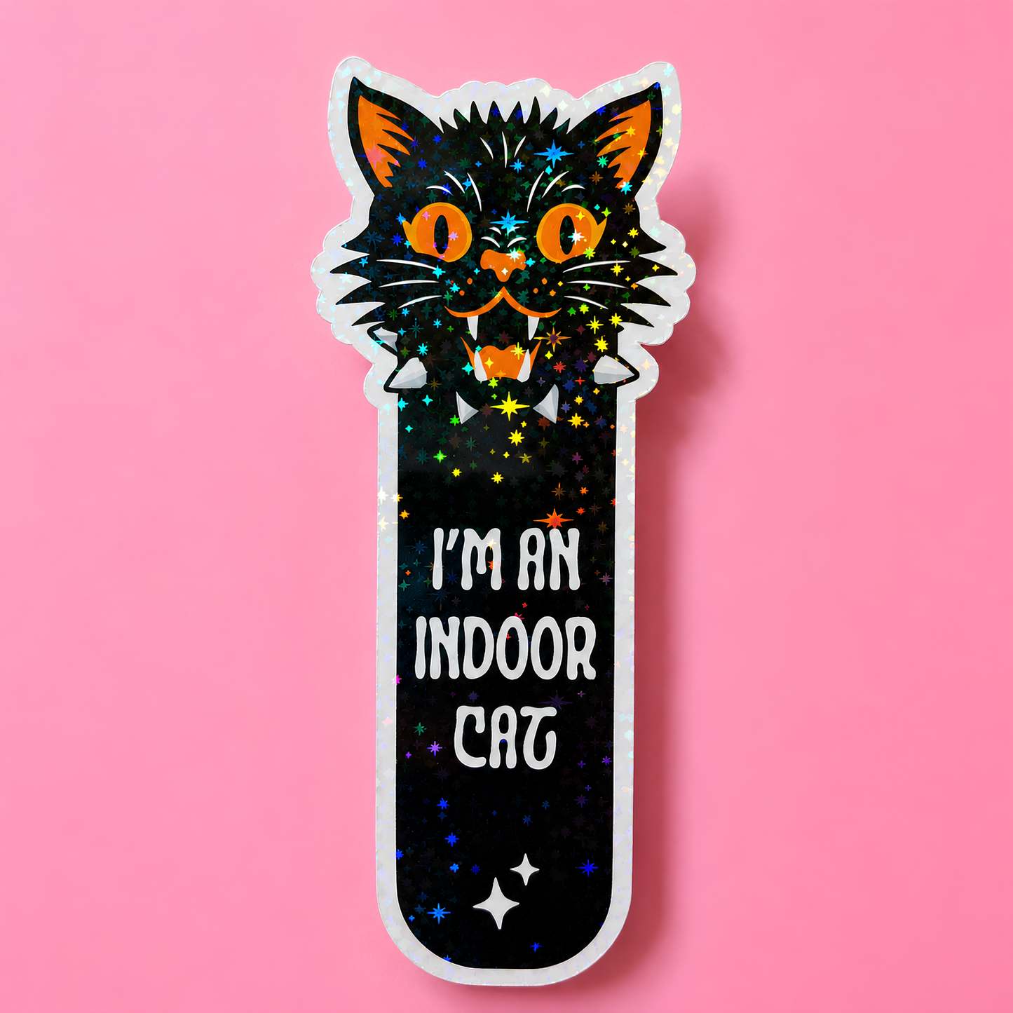 I'm An Indoor Cat Bookmark | Funny Introvert Bookmark | Cat Lover Gift | Cute Gothic Bookmark | Double-Sided Bookmark