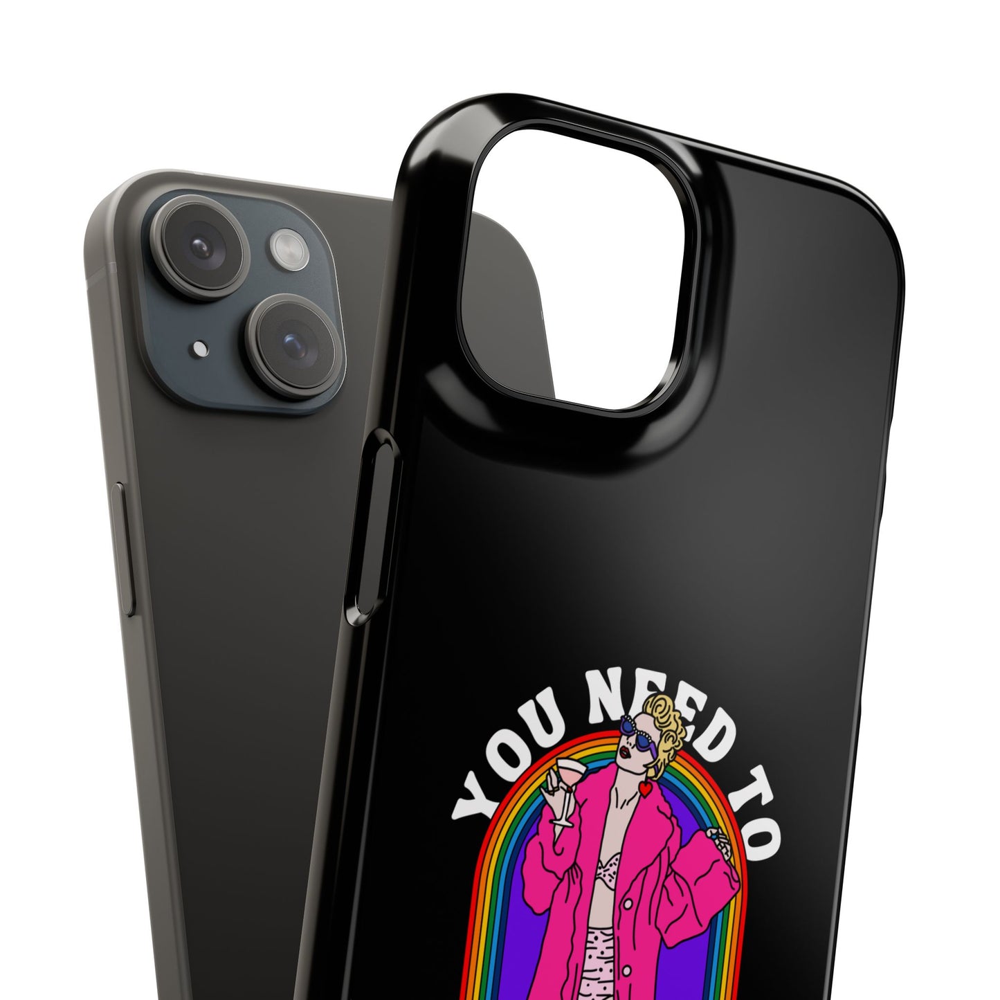 You Need To Calm Down Phone Case — Rainbow Retro Pop Art iPhone , Samsung Cover