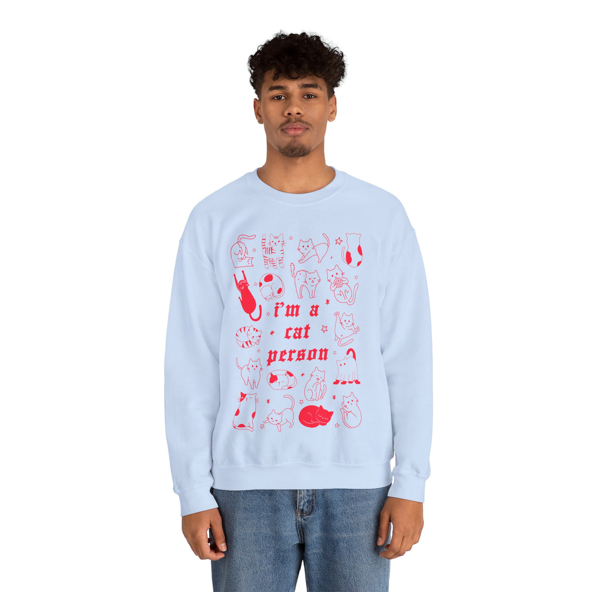 Copy of Dog Person Crewneck Sweatshirt - Cute Red Dog Faces Graphic/