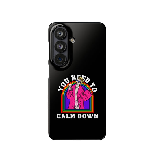 You Need To Calm Down Phone Case — Rainbow Retro Pop Art iPhone , Samsung Cover