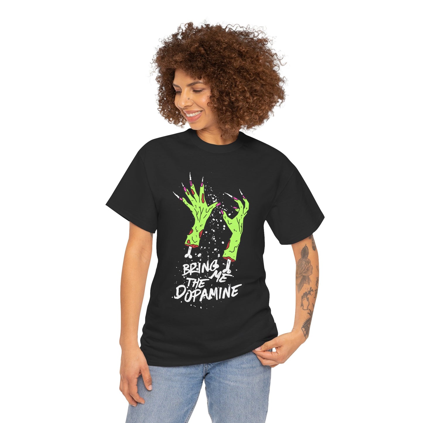 Bring Me the Dopamine T-Shirt — Neon Zombie Hands Band Graphic Tee