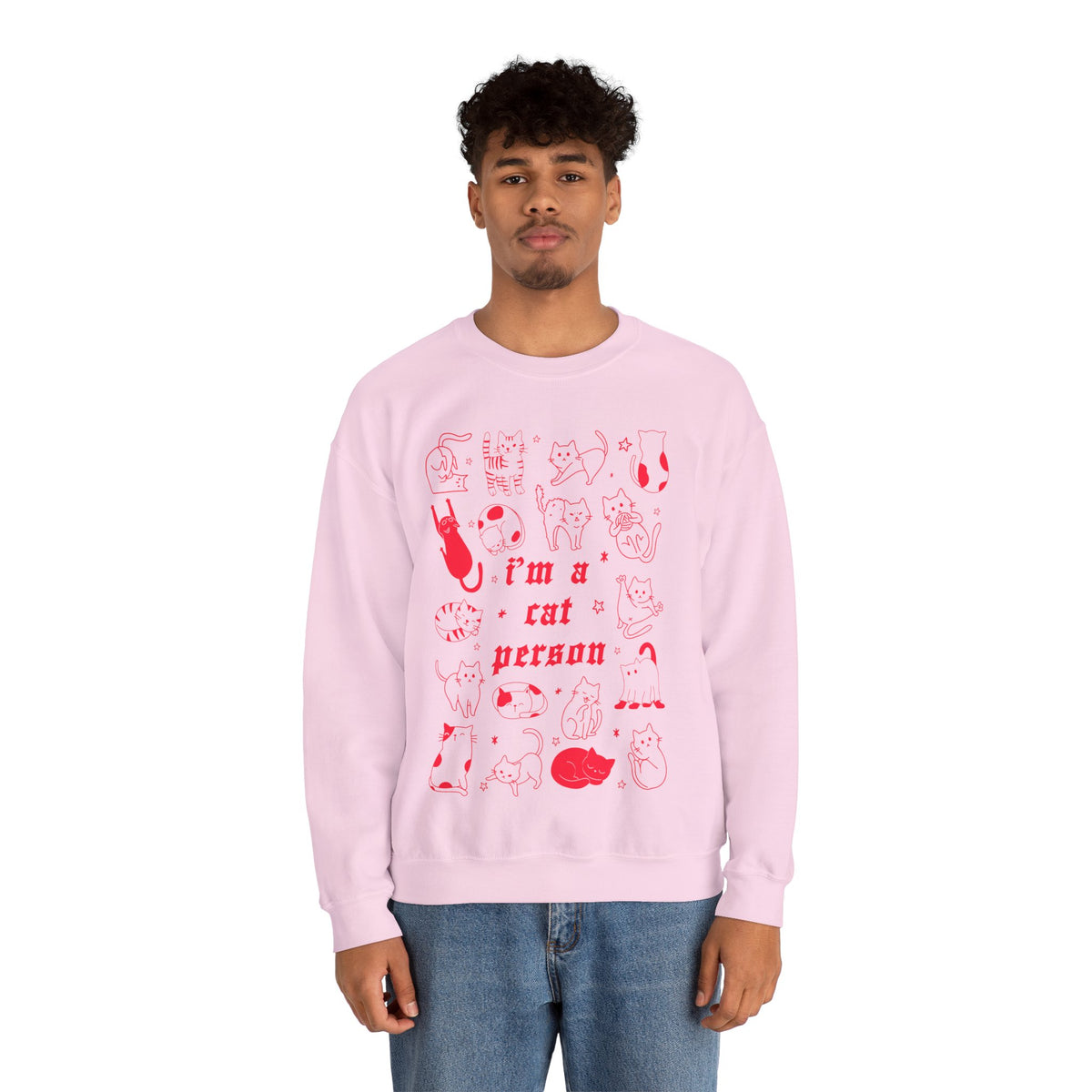 Copy of Dog Person Crewneck Sweatshirt - Cute Red Dog Faces Graphic/