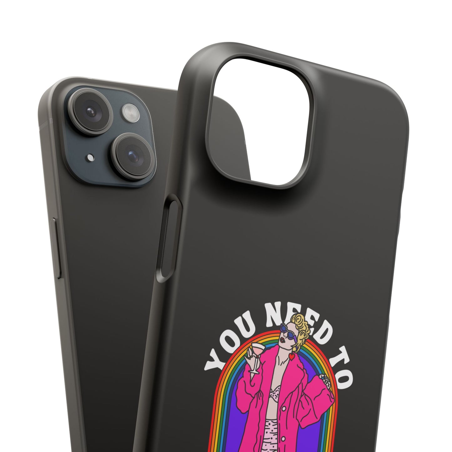 You Need To Calm Down Phone Case — Rainbow Retro Pop Art iPhone , Samsung Cover