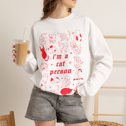 Copy of Dog Person Crewneck Sweatshirt - Cute Red Dog Faces Graphic/