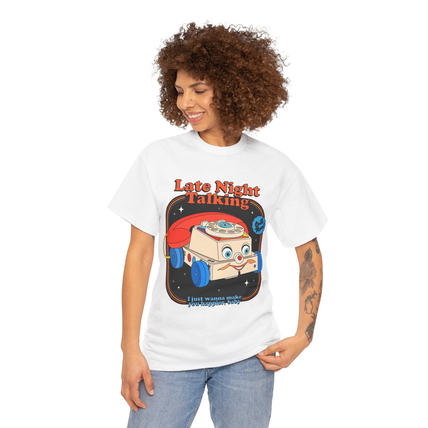 Harry Styles Inspired Graphic T-Shirt - "Late Night Talking" Retro Phone Design