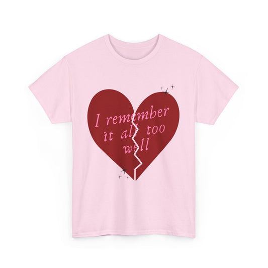 All Too Well T-Shirt, Taylor Gift Shirt, Unisex Casual Tee, Heartbreak Shirt, Emotional Expression Tee
