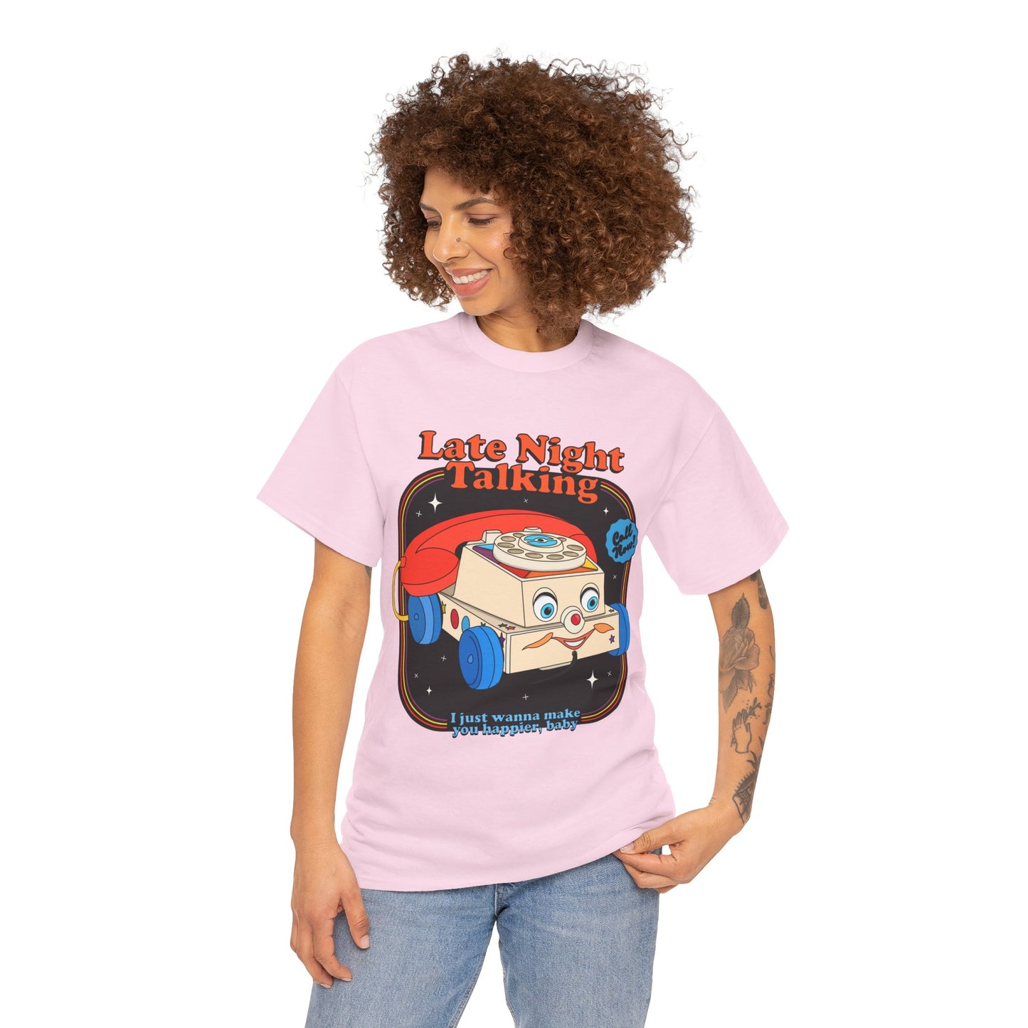 Harry Styles Inspired Graphic T-Shirt - "Late Night Talking" Retro Phone Design