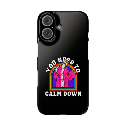 You Need To Calm Down Phone Case — Rainbow Retro Pop Art iPhone , Samsung Cover