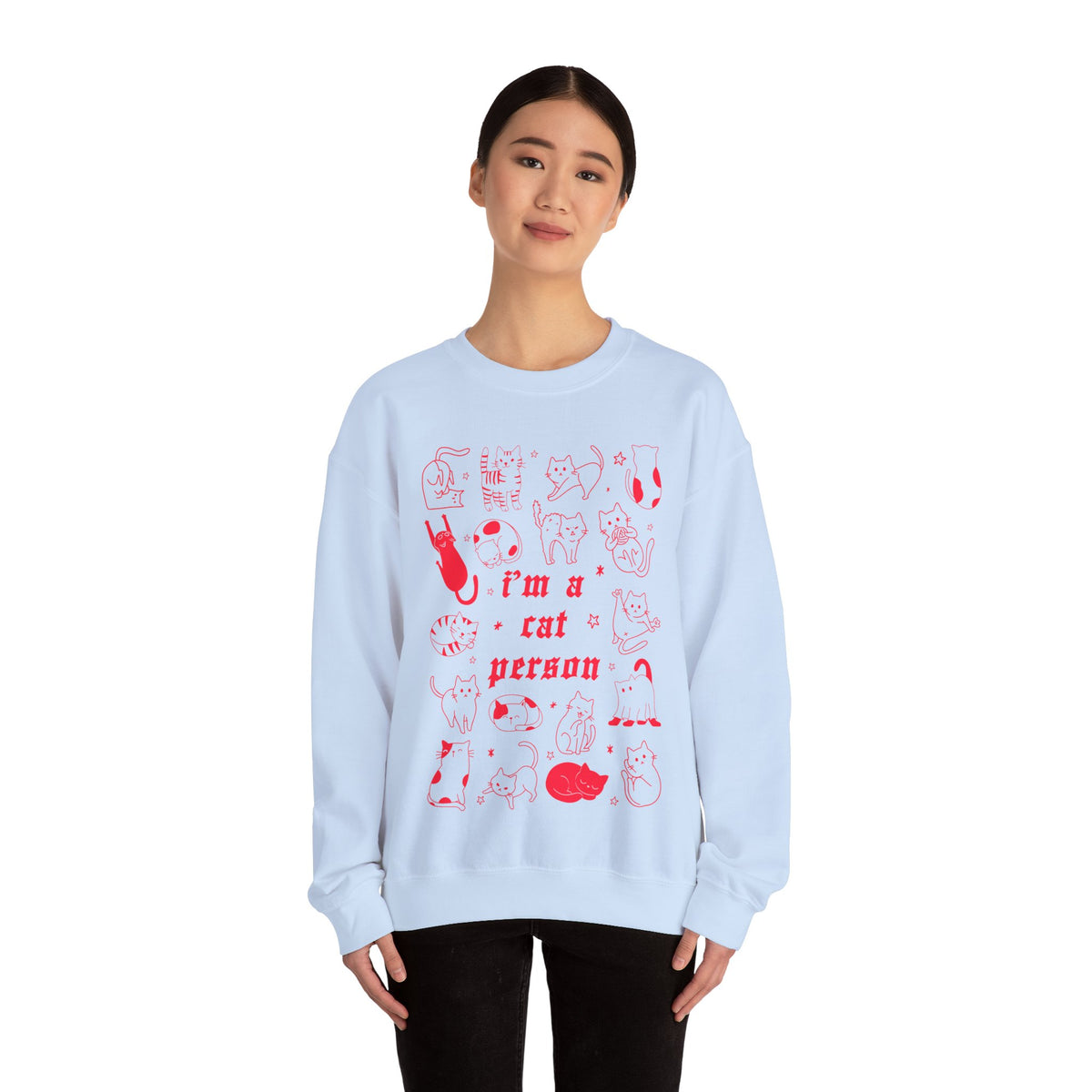 Copy of Dog Person Crewneck Sweatshirt - Cute Red Dog Faces Graphic/