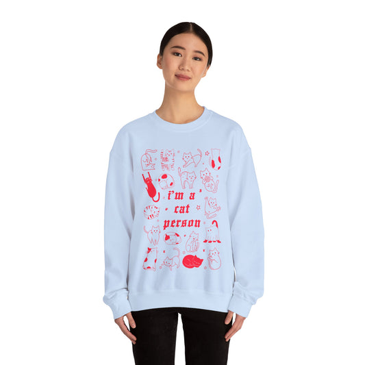 Copy of Dog Person Crewneck Sweatshirt - Cute Red Dog Faces Graphic/