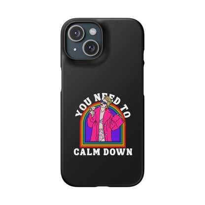 You Need To Calm Down Phone Case — Rainbow Retro Pop Art iPhone , Samsung Cover
