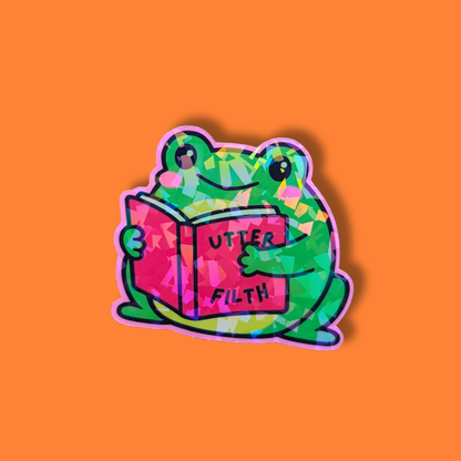 Utter Filth Holographic Frog Sticker