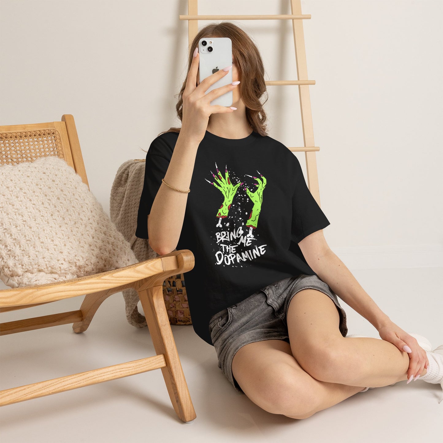 Bring Me the Dopamine T-Shirt — Neon Zombie Hands Band Graphic Tee