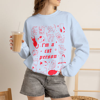 Copy of Dog Person Crewneck Sweatshirt - Cute Red Dog Faces Graphic/