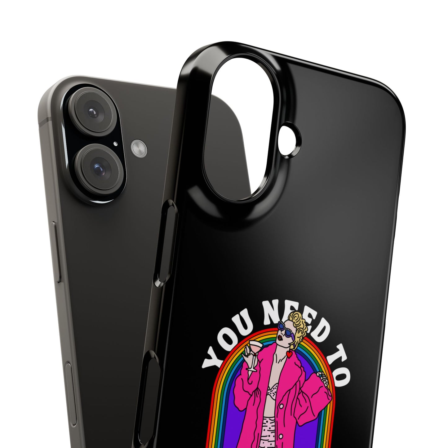You Need To Calm Down Phone Case — Rainbow Retro Pop Art iPhone , Samsung Cover