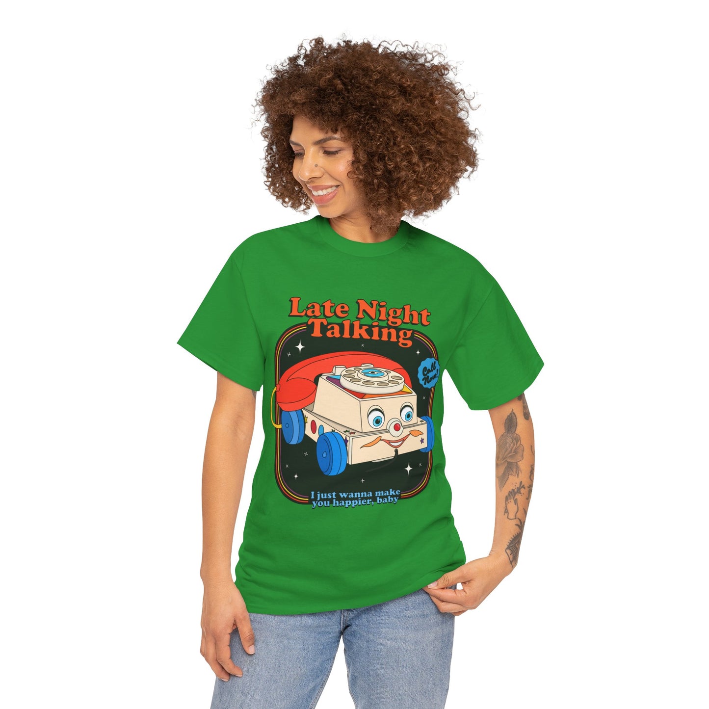 Harry Styles Inspired Graphic T-Shirt - "Late Night Talking" Retro Phone Design