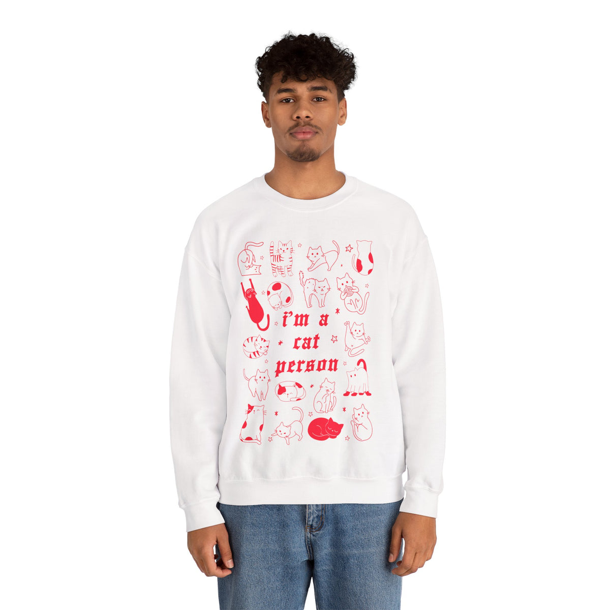 Copy of Dog Person Crewneck Sweatshirt - Cute Red Dog Faces Graphic/