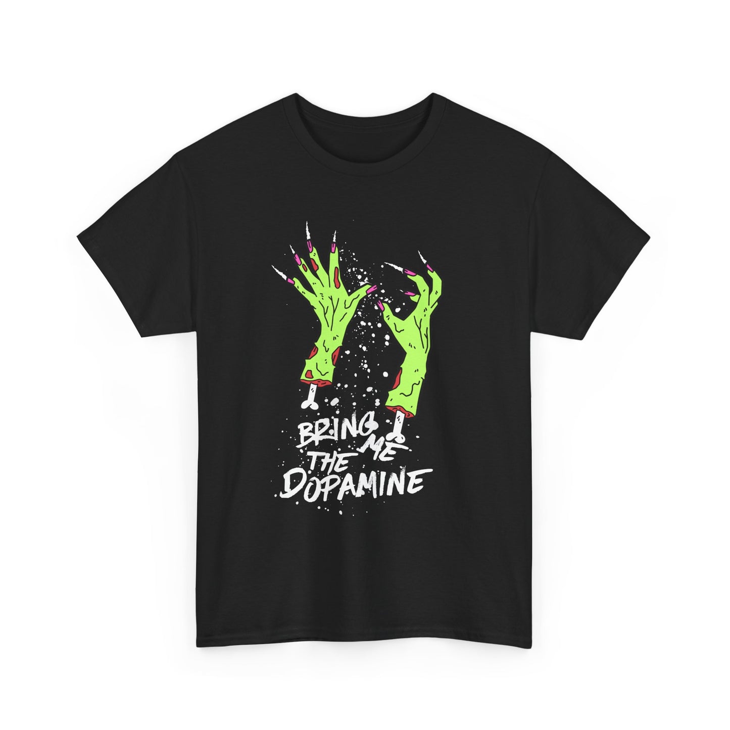 Bring Me the Dopamine T-Shirt — Neon Zombie Hands Band Graphic Tee
