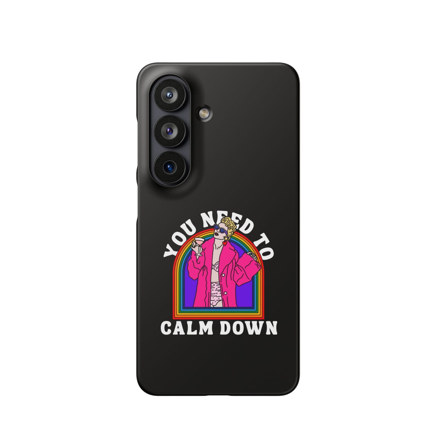 You Need To Calm Down Phone Case — Rainbow Retro Pop Art iPhone , Samsung Cover