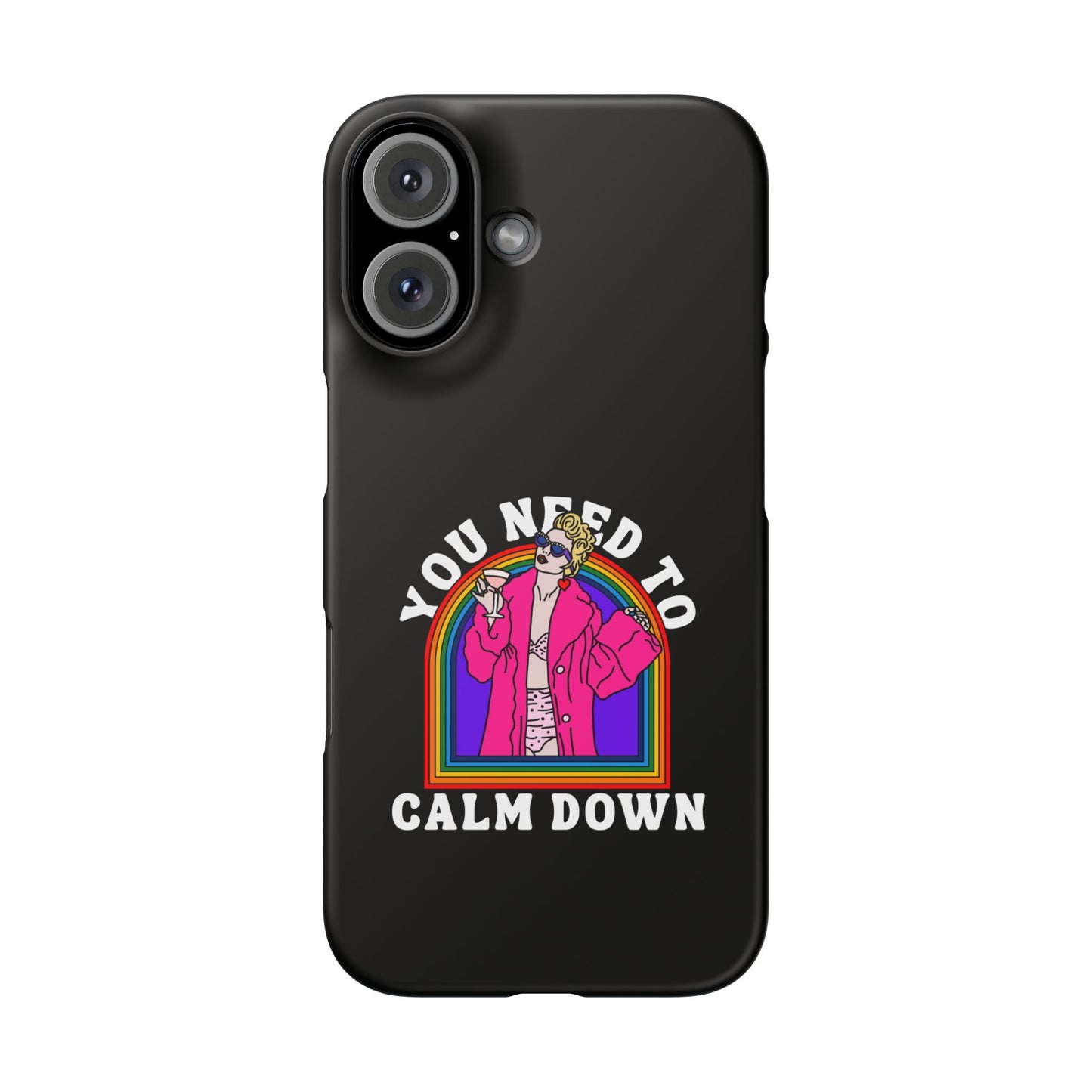 You Need To Calm Down Phone Case — Rainbow Retro Pop Art iPhone , Samsung Cover