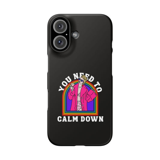 You Need To Calm Down Phone Case — Rainbow Retro Pop Art iPhone , Samsung Cover