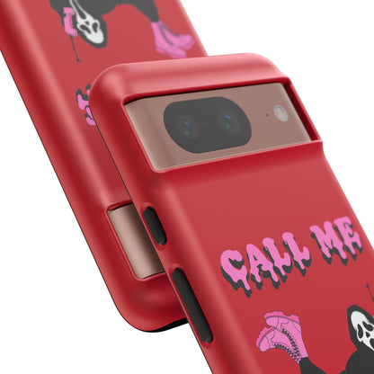 Red Horror Phone Case, Spooky Phone Cover, Call Me Baby Design, Halloween Accessories, Unique Gift for Horror Fans