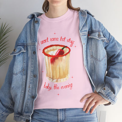 Spicy Margs Hot Stuff Tee | Cute Unisex Cotton Shirt, Casual Wear, Pub Wear,  Margarita Cocktail