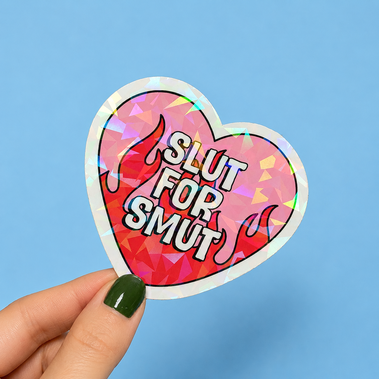 Slut For Smut Holographic Sticker | Relatable Stickers | Alternative Vinyl Stickers | Book Lover | Reader Gifts| Sad Disco Club