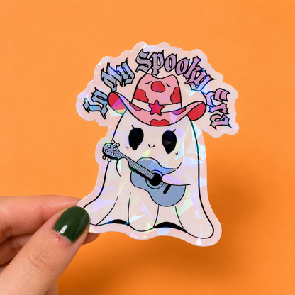 In My Spooky Era Cute Ghost Holographic Sticker | Relatable Stickers | Alternative Vinyl Stickers | ADHD | Neurospicy | Sad Disco Club