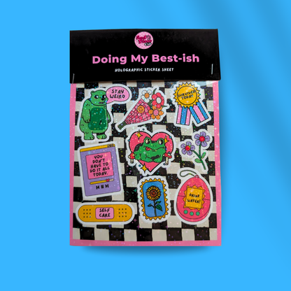 Doing My Best-ish — A5 Holographic Glitter Sticker Sheet