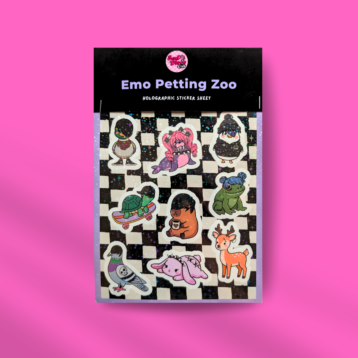 Emo Petting Zoo — A5 Holographic Glitter Sticker Sheet