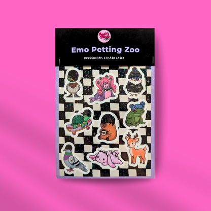 Emo Petting Zoo — A5 Holographic Glitter Sticker Sheet