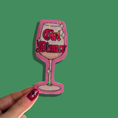 Girl Dinner Holographic Sticker