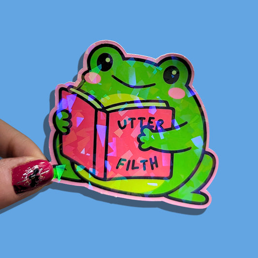 Utter Filth Holographic Frog Sticker