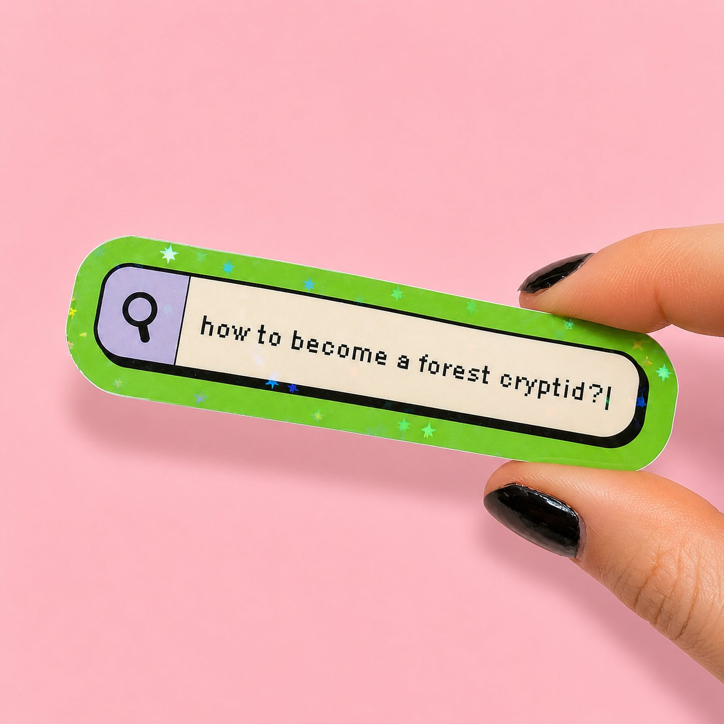 Forest Cryptid Holographic Sticker | Relatable Stickers | Alternative Vinyl Stickers | ADHD | Neurospicy | Sad Disco Club