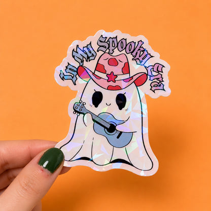 In My Spooky Era Cute Ghost Holographic Sticker | Relatable Stickers | Alternative Vinyl Stickers | ADHD | Neurospicy | Sad Disco Club