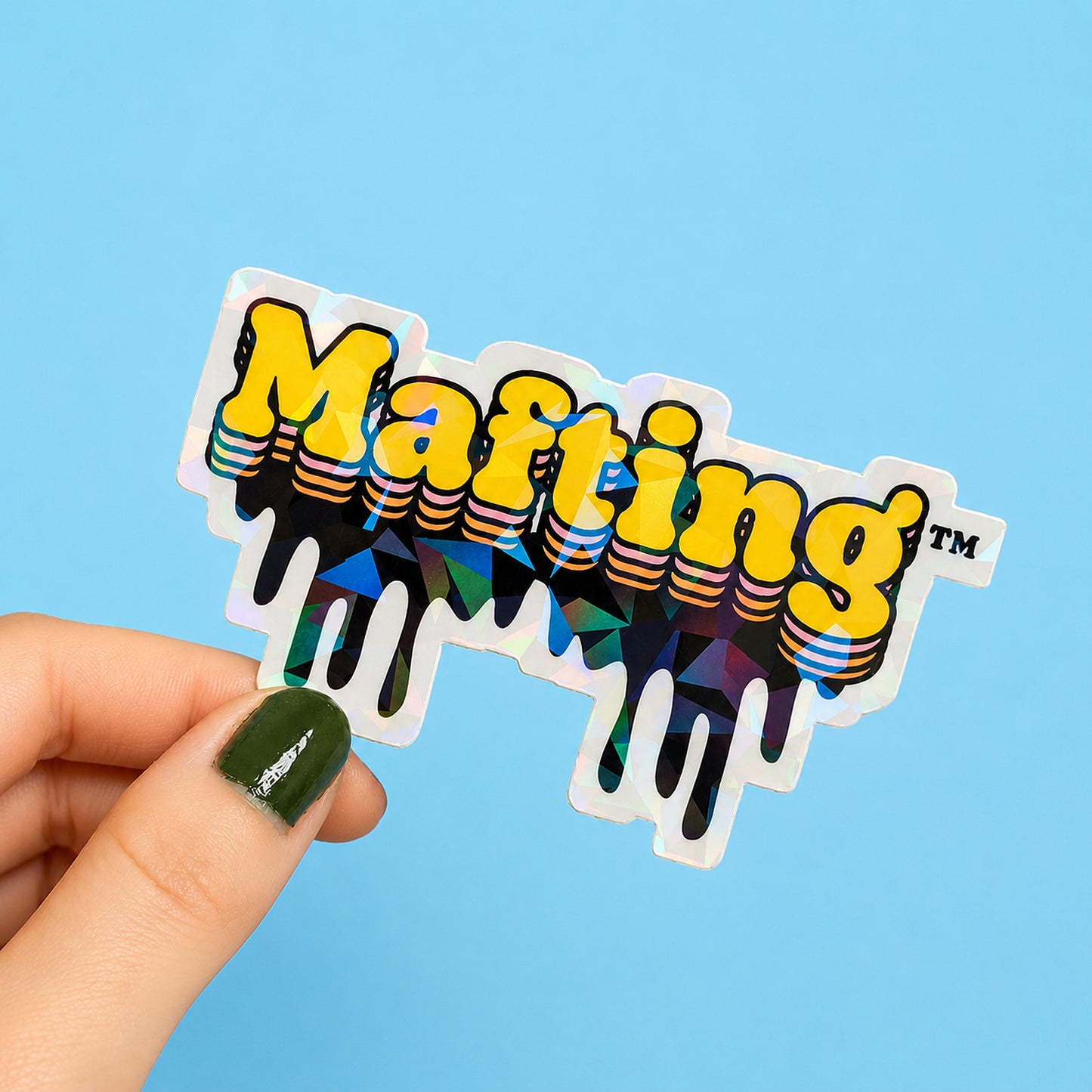 Mafting Hull Saying Holographic Sticker | Relatable Stickers | Alternative Vinyl Stickers | ADHD | Neurospicy | Sad Disco Club