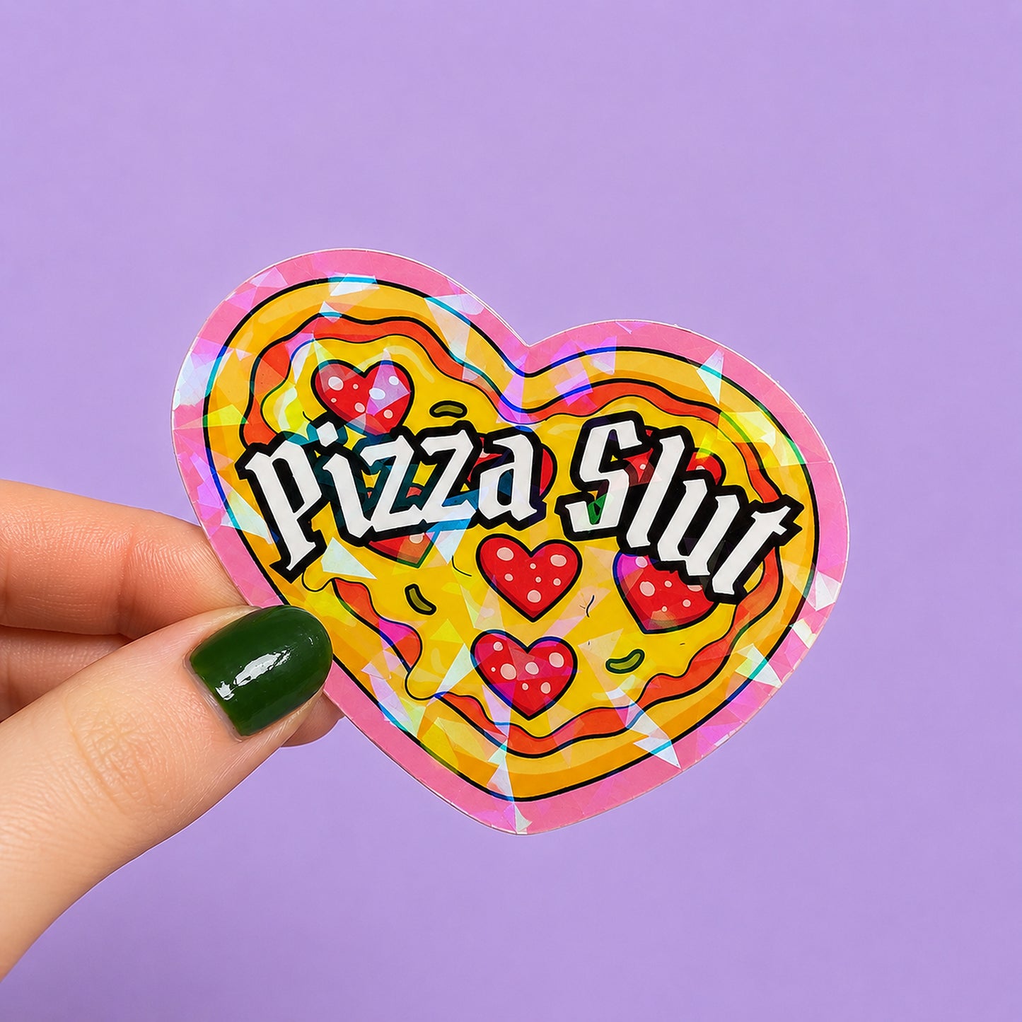 Pizza Slut Holographic Sticker | Relatable Stickers | Alternative Vinyl Stickers | ADHD | Neurospicy | Sad Disco Club (Copy)