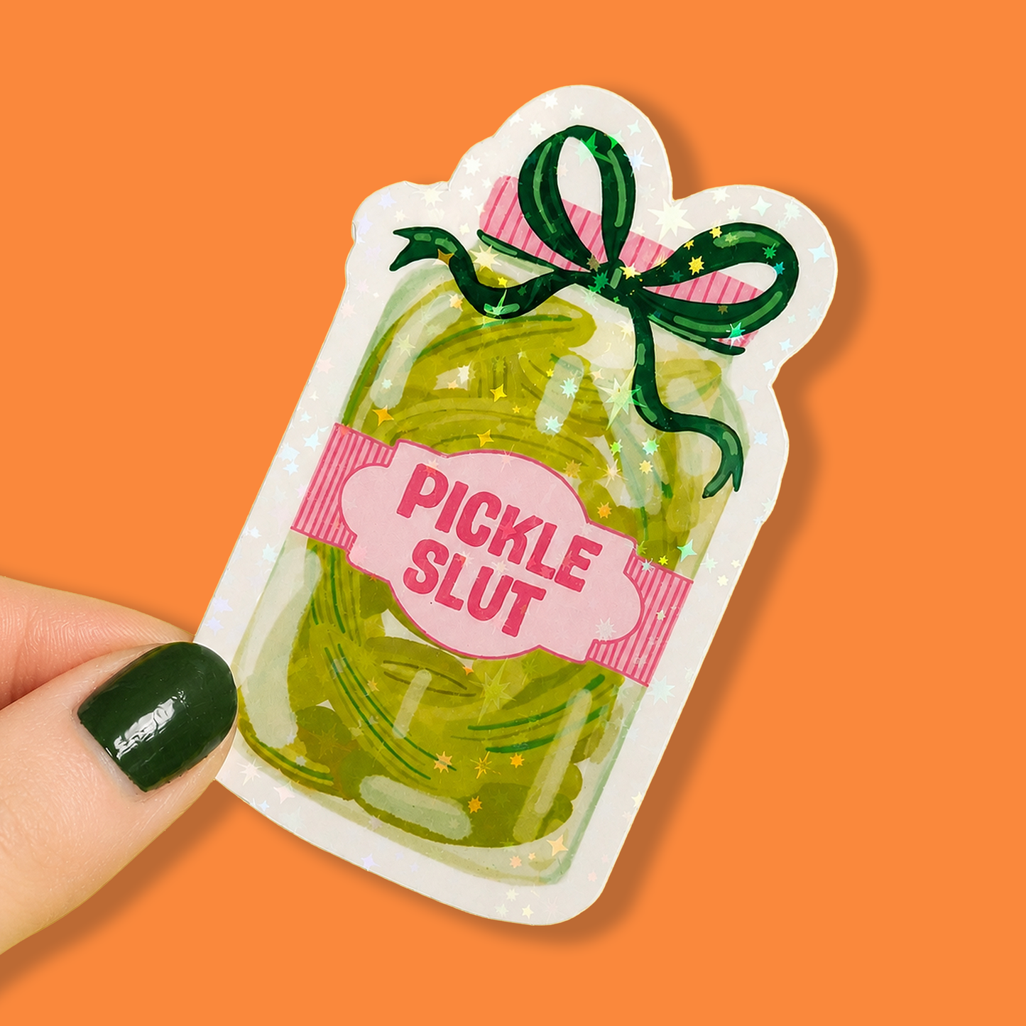 Pickle Slut Holographic Sticker | Relatable Stickers | Alternative Vinyl Stickers | ADHD | Neurospicy | Sad Disco Club
