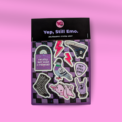 Still Emo — A5 Holographic Glitter Sticker Sheet